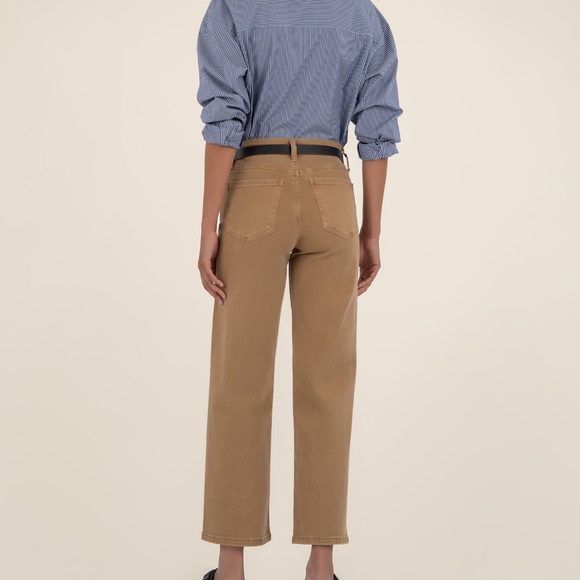 Kut from the Kloth Charlotte High Rise Wide Leg Jeans, Petite Size 4P / Caramel - Picture 2 of 3